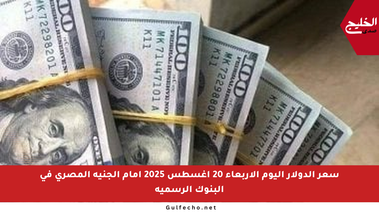 سعر الدولار اليوم الأربعاء 20 أغسطس 2025 أمام الجنيه المصري في البنوك الرسمية